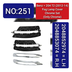 Fog Lamp Chrome Compatible With MERCEDES-BENZ C-CLASS W204 2012-2014 Fog Lamp Chrome Left 2048852974 & Right 2048853074 Tag-FC-251