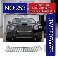 Silver Front Bumper Lower Grill 3W3807667F 3W3807639C Compatible With Bentley GT (2012-2015) Tag No.253