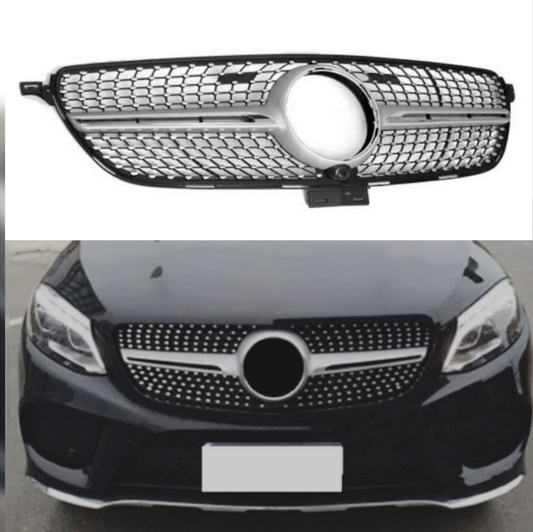 Diamond Silver Chrome Show Grill Compatible With Mercedes Benz GLE-Class W166 (2016-2020) Tag 192