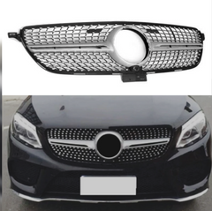Diamond Silver Chrome Show Grill Compatible With  Mercedes  Benz GLE-Class W166  (2016-2020) Tag 192