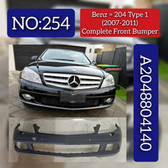 Complete Front Bumper A2048804140 2048804140 Compatible With MERCEDES-BENZ C-CLASS (W204) (2007-2011) Tag No.254