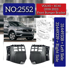 Front Bumper Bracket Left 31449338 & Right 31449339 Compatible With VOLVO XC40 (2018-2022) Tag No.2552