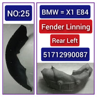 Rear Left Fender Liner 51712990087 Compatible With BMW X1 E84 Tag-FE-25