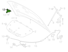 Hood Lock Bracket Left 32219336 & Right 32219337 Compatible With VOLVO XC60 (2018-2025) Tag No.2615