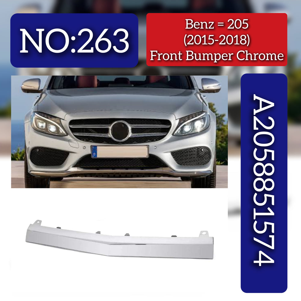 Front Bumper Chrome 2058851574 Compatible With Mercedes-Benz C-CLASS W205 (2015-2018) Tag No: 263