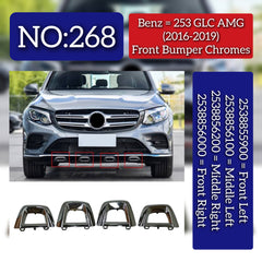 Front Bumper Chromes Front Left 2538855900, Middle Left 2538856100, Middle Right 2538856200, & Front Right 2538856000 Compatible With Mercedes-Benz GLC-CLASS W253 (2016-2019) Tag No.268