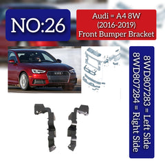 Front Bumper Bracket Left 8WD807283 & Right 8WD807284 Compatible With AUDI A4 8W (2016-2019) Tag No.26
