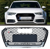 Show Grill Compatible With Audi A4 B9(2017-19) RS4 Quattro Chrome Tag 26