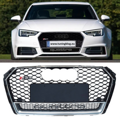 Show Grill Compatible With Audi A4 B9(2017-19) RS4 Quattro Chrome Tag 26