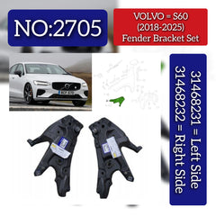 Front Bumper Bracket Left 31468231 &32348053 Right 31468232 & 32348054 Compatible With Volvo S60 Tag No.2705
