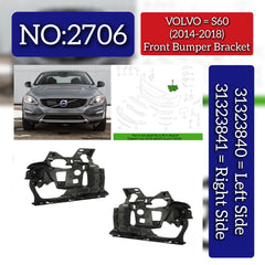 Front Bumper Bracket Left 31323840 31364356 & Right 31323841 31364357 Compatible With VOLVO S60 (2014-2018) Tag No.2706