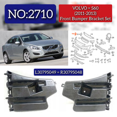 Front Bumper Bracket Left 30795049 & Right 30795048 Compatible With VOLVO S60 (2011-2013) Tag No.2710