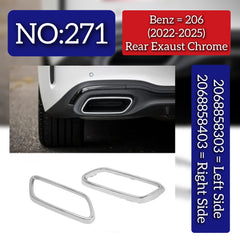 Rear Exhaust Chrome Left 2068858303 & Right 2068858403 Compatible With Mercedes-Benz C-CLASS W206 (2022-2025) Tag No.271