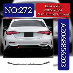 Rear Bumper Chrome 2068856203 Compatible With Mercedes-Benz C-CLASS W206 (2022-2025) Tag No.272
