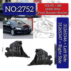 Front Bumper Bracket Left 31265346 & Right 31265347 Compatible With VOLVO S80 (2008-2016) Tag No.2752