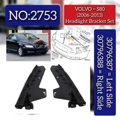 Headlight Bracket Left 30796387 & Right 30796388 Compatible With VOLVO S80 (2006-2013) Tag No.2753