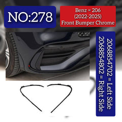 Front Bumper Chrome Left 2068854702 & Right 2068854802 Compatible With Mercedes-Benz C-CLASS W206 (2022-2025) Tag No.278