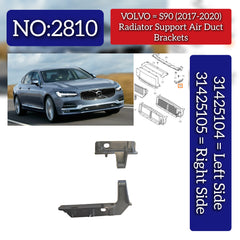 Front Bumper Radiator Support Air Duct Bracket Left 31425104 Right 31425105 Compatible With VOLVO - S90 Tag No.2810