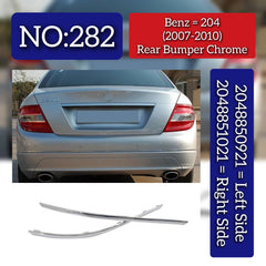 Rear Bumper Chrome Left 2048850921 & Right 2048851021 Compatible With Mercedes Benz C-Class (W204) (2007-2010) Tag No.282