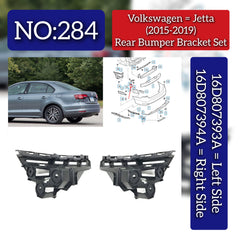 Rear Bumper Bracket Left 16D807393A Right 16D807394A Compatible With Volkswagen For JETTA Tag No.284