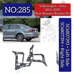 Rear Bumper Bracket Left 5C6807393 Right 5C6807394 Compatible With Volkswagen For JETTA Tag No.285