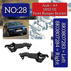 Front Bumper Bracket Left 8K0807283 & Right 8K0807284 Compatible With AUDI A4 B8 (8K2) & A4 / S4 (2016-2019) Tag No.28