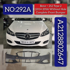 Complete Front Bumper A2128802647 2128802647 Compatible With MERCEDES-BENZ E-CLASS (W212) (2014-2016) Tag No.292A