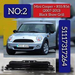 Black Show Grill 51117317264 Compatible With Mini Cooper Clubman - R55 And Hardtop - R56 (2007-2013) Tag No.2