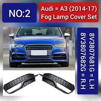 Fog Lamp Cover Fog Lamp Cover Left 8V3807681G & Right 8V3807682G 8V3807681G9B9 Compatible With AUDI A3 (2014-2017) Tag No.2