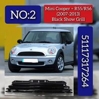 Black Show Grill 51117317264 Compatible With Mini Cooper Clubman - R55 And Hardtop - R56 (2007-2013) Tag No.2