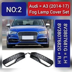 Fog Lamp Cover Fog Lamp Cover Left 8V3807681G & Right 8V3807682G 8V3807681G9B9 Compatible With AUDI A3 (2014-2017) Tag No.2