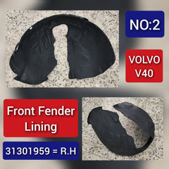 Front Right Fender Liner 31301959 Compatible With VOLVO V40 Tag-FEV-02