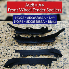 Front Left Wheel Fender Spoiler 8K0853887A Compatible With AUDI A4 B8 (8K2) | A4 / S4