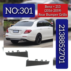 Rear Bumper Grill Left 2138852701 A2138852701 & Right 2138852801 A2138852801 Compatible With Mercedes-Benz E-CLASS W213 (2016-2019) Tag No.301