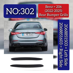 Rear Bumper Grill Left 2068851503 A2068851503 & Right 2068851603 A2068851603 Compatible With Mercedes-Benz C-CLASS W206 (2022-2025) Tag No.302