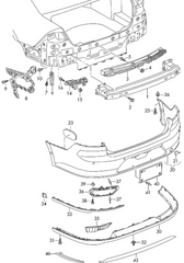Rear Bumper Bracket Left 3GD807393 Right 3GD807394 Compatible With Volkswagen PASSAT B8 (362) Tag No.307