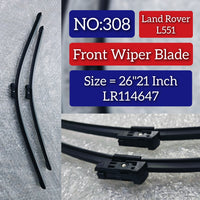 Front Wiper Blade Set (26'21 Inch) LR025113 LR078302 LR114647 LR114648 Compatible with RANG ROVER EVOQUE L551 Tag No.308
