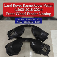 Front Wheel Fender Linning Right LR108972 Compatible With Land Rover Range Rover Velar - L560 (2018-2024) Tag No.32