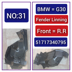 Rear Right Fender Liner 51717340795 Compatible With BMW 5 Series G30, F90 Tag-FE-31