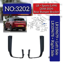Rear Bumper Bracket Right LR109678 & Left LR109679 Compatible With Land Rover Range Rover Sport - L494 (2018-2024) Tag No.3202