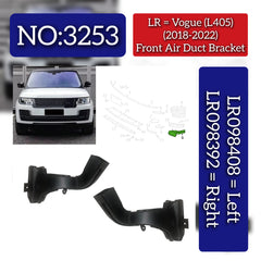 Front Air Duct Brackets Right LR098392 & Left LR098408 Compatible With Land Rover Range Rover Vogue - L405 (2018-2022) Tag No.3253