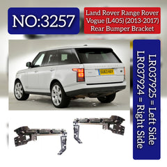 Rear Bumper Bracket Right LR037924 & Left LR037925 Compatible With Land Rover Range Rover Vogue - L405 (2013-2017) Tag No.3257