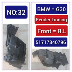 Rear Left Fender Liner 51717340796 Compatible With BMW 5 Series G30, F90 Tag-FE-32