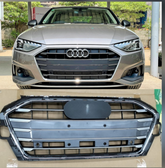 Show Grill Compatible With Audi A4 B9 Facelift(2020-23) Shiny Grey Chrome Tag 32