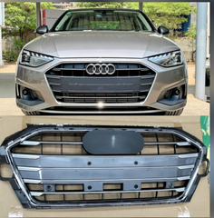 Show Grill Compatible With  Audi A4 B9 Facelift(2020-23) Shiny Grey Chrome  Tag 32
