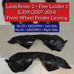 Front Wheel Fender Linning Right LR033903 Compatible With Land Rover 2/ Free Lander 2 - L359 (2007-2014) Tag No.34