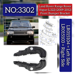 Front Bumper Bracket Right LR015103 & Left LR015104 Compatible With Land Rover Range Rover Vogue - L322 (2009-2012) Tag No.3302
