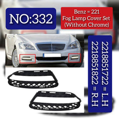 Fog Lamp Cover Left 2218851722 & Right 2218851822 & Fog Lamp Chrome Left 2218852723 & Right 2218852823 A2218851722 Compatible With MERCEDES-BENZ S-Class W221 Tag No.332