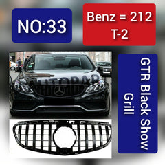GTR Black Show Grill Compatible With Mercedes Benz E-CLASS W212 T-2 Tag 33