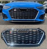 Show Grill Compatible With Audi A4 B9 Facelift(2020-23) RS4 Silver Chrome Tag 33